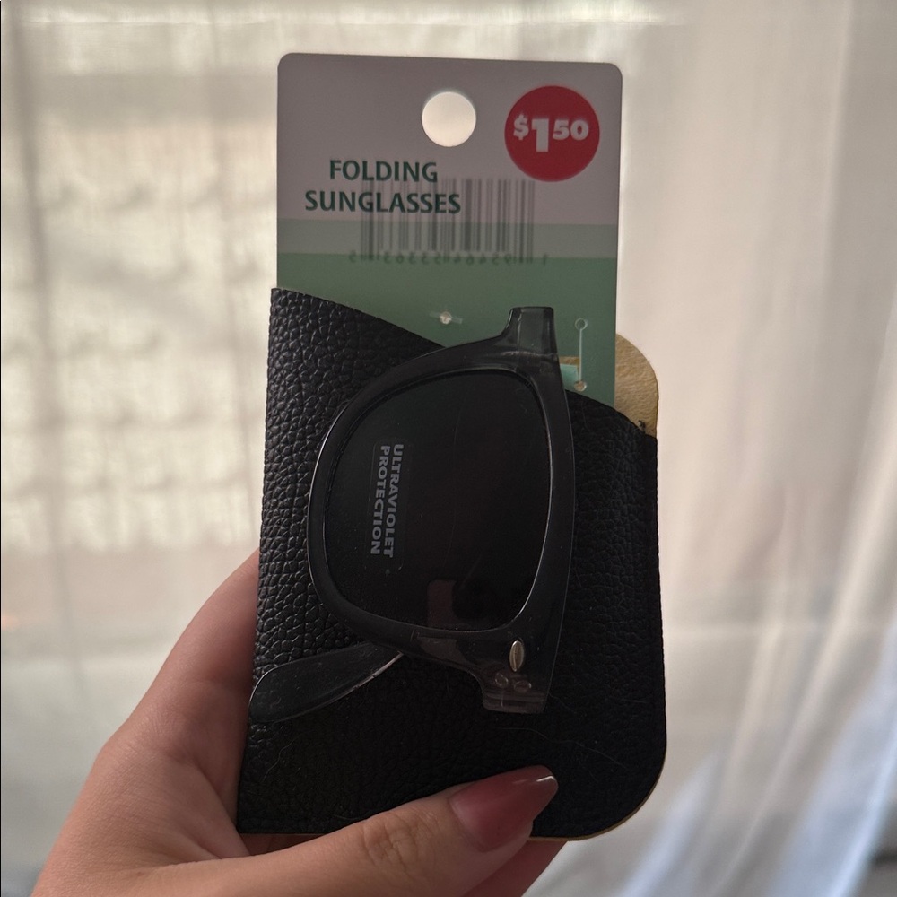 Compact Black Folding Sunglasses
